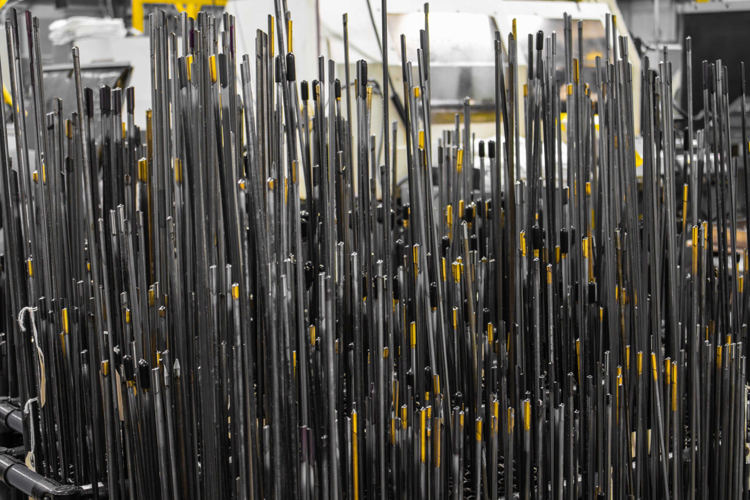Inventory of gundrill tooling in various diameters at Grover Precision