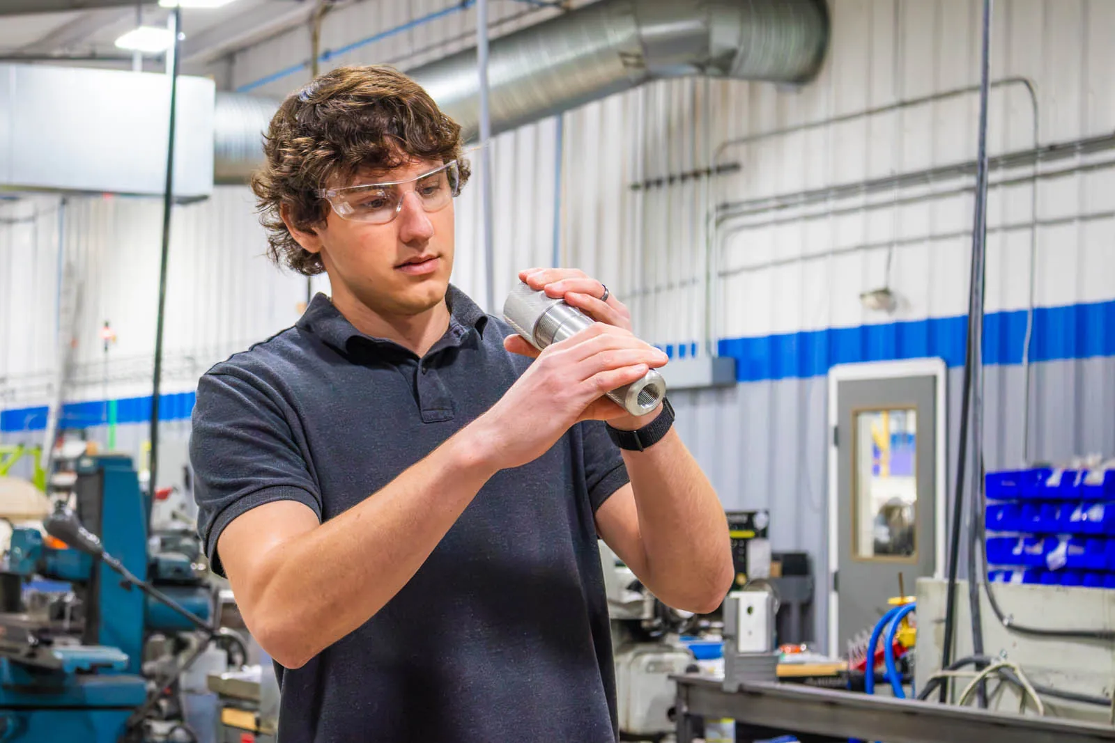 Gundrilling machines in operation at Grover Precision's facility in Oxford, Maine